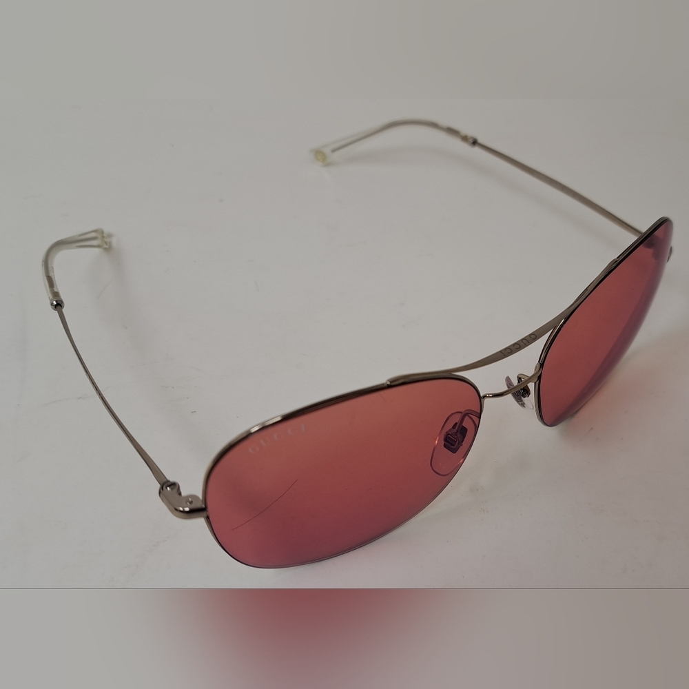 NWT Gucci Techno Ultra Light Sunglasses Metal Rose Pink Lenses GG4253S 58-16-140 - Picture 14 of 16